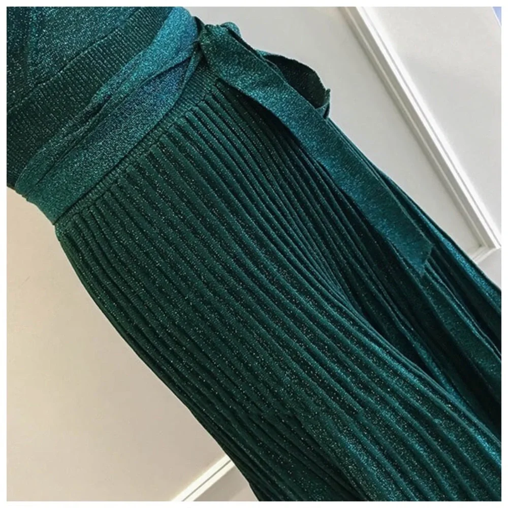 Metallic Stretch Wrap Dress The Ceri - Picture 9 of 9